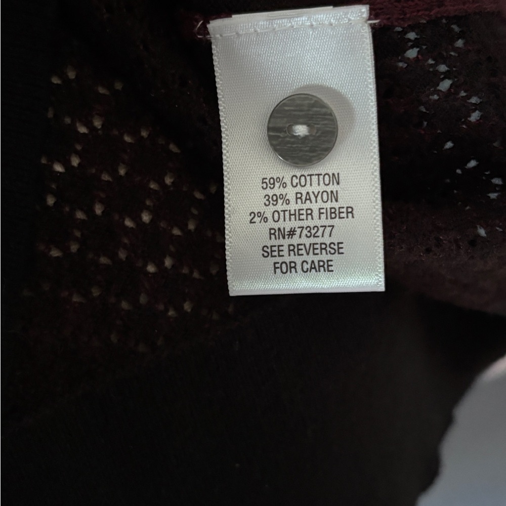 Burgundy and Black Simply Vera Embellished Cardigan by Vera Wang - Picture 7 of 7
